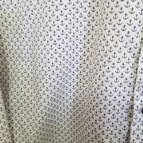 Soul of London Anchor Print Button Down Shirt - Picture 2 of 4